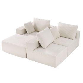 Modular Sectional Sofa, L Shaped Modular Sofa with Chaise, Cloud Sectional Couch with High Rebound Sponge and Density