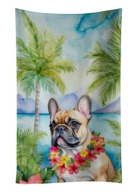 French Bulldog Luau Kitchen Towel Dish Cloths Guest Hand Towel Decorative Bathroom Towel for Face,Tea, Dishcloth, Kitchen and Bath